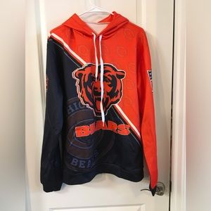 Men's Orange and Black Hoodie- Chicago Bears Sz L